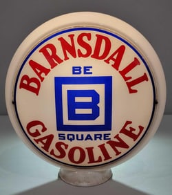 Barnsdall Gasoline "Be Square" Logo 13.5" Globe Lenses (TAC)