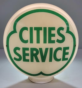 Cities Service (green clover) logo 13.5" Globe Lenses (TAC)