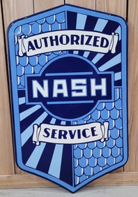 Nash w/Fish Scale Graphics Porcelain Sign (Restored)