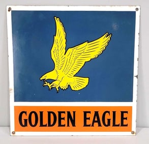 Golden Eagle w/Logo Porcelain Pump Sign (TAC)
