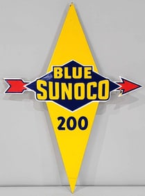 Blue Sunoco 200 Porcelain Pump Sign (TAC)