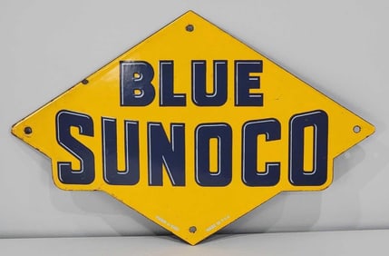 Blue Sunoco Porcelain Pump Sign (TAC)