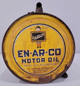 En-Ar-Co Motor Oil w/Boy & Slate Logo Five Gallon Rocker Can