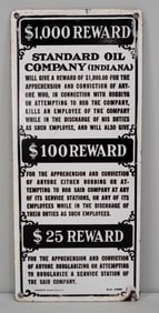 Standard Oil of Indiana "$1000 Reward" Porcelain Sign (TAC)