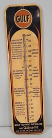 Gulf No-Nox Gasoline Metal Thermometer (TAC)