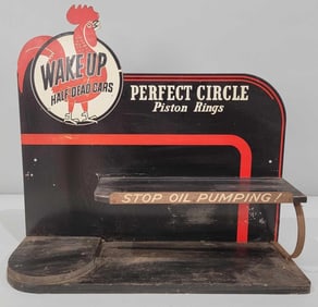 Perfect Circle Piston Rings w/Rooster Logo Metal Counter-Top Display (TAC)