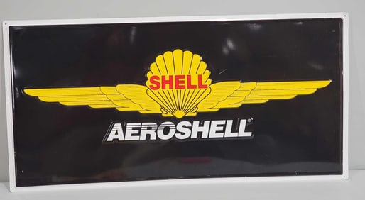 Shell Aeroshell w/Aviation Logo Metal Sign