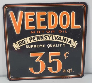 Veedol Motor Oil 35¢ a qt. Metal Sign (TAC)