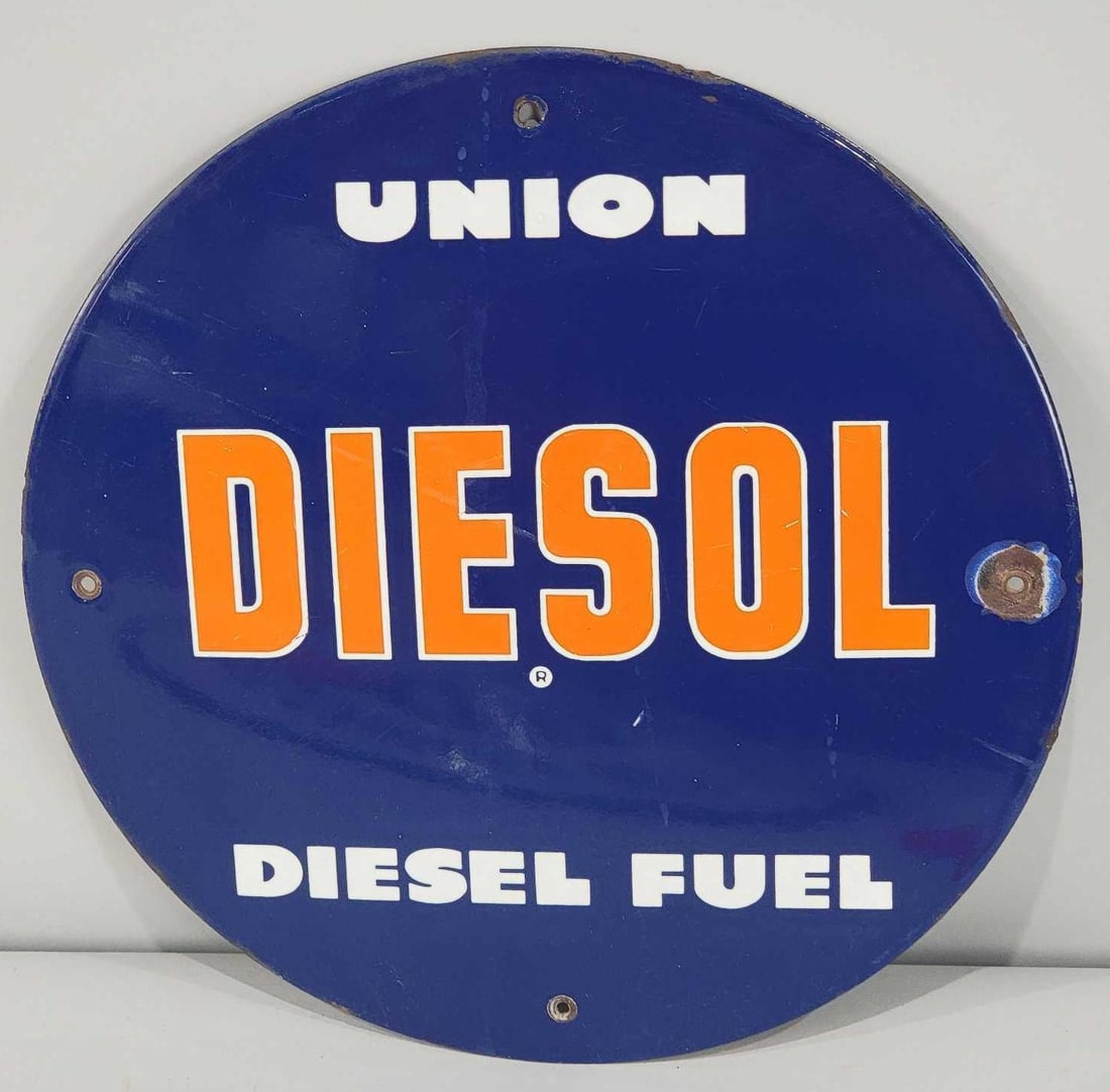 Union Diesol Diesel Fuel Porcelain Pump Sign (TAC) (1 of 3)
