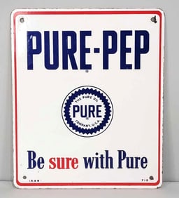 Pure-Pep w/Logo Porcelain Pump Sign (TAC)
