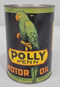 Polly Penn Motor Oil w/Logo One-Quart Round Metal Can