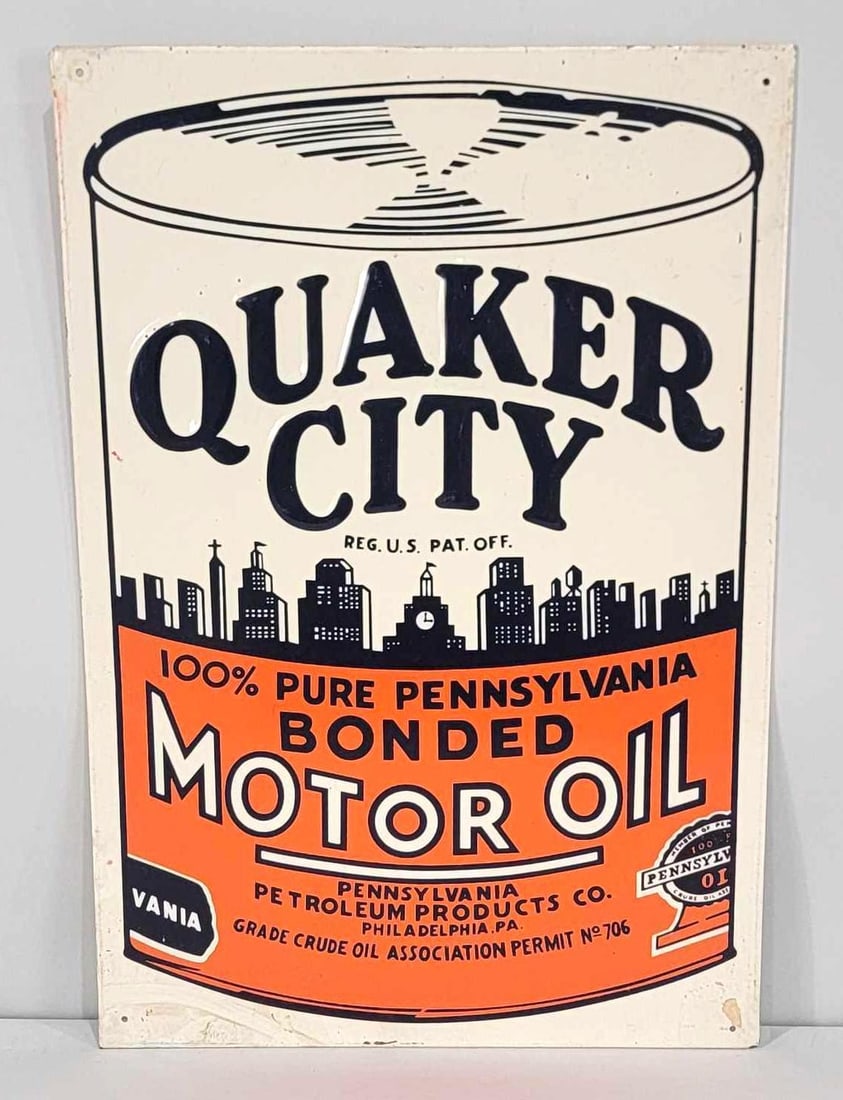 Quaker City Motor Oil Metal Sign (TAC) (1 of 5)