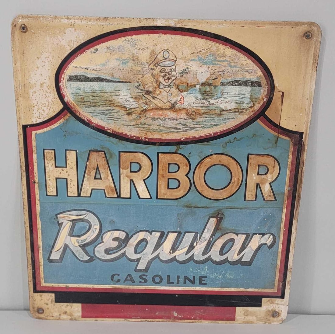 Harbor Regular Gasoline Metal Pump Sign (TAC) (1 of 5)