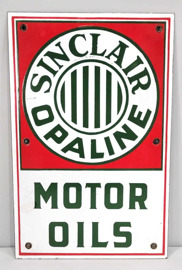 Sinclair Motor Oils w/Logo Porcelain Sign (TAC) (1 of 5)
