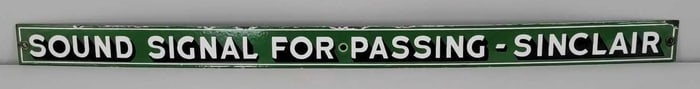 Sound Signal For Passing Sinclair Porcelain Truck Sign (TAC)