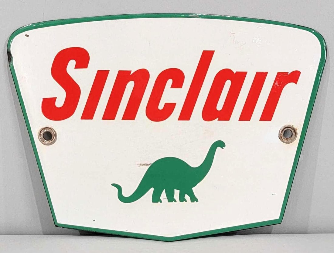 Sinclair w/Dino Logo Porcelain Car Door Sign (TAC) (1 of 5)