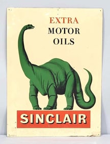 Sinclair Extra Motor Oils w/Dinosaurs Metal Sign (TAC)