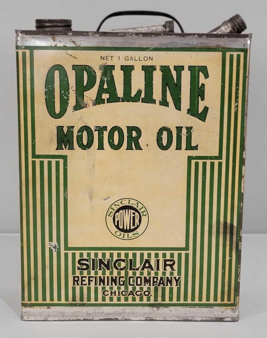 Sinclair Opaline Motor Oil One-Gallon Flat Metal Can (1 of 5)