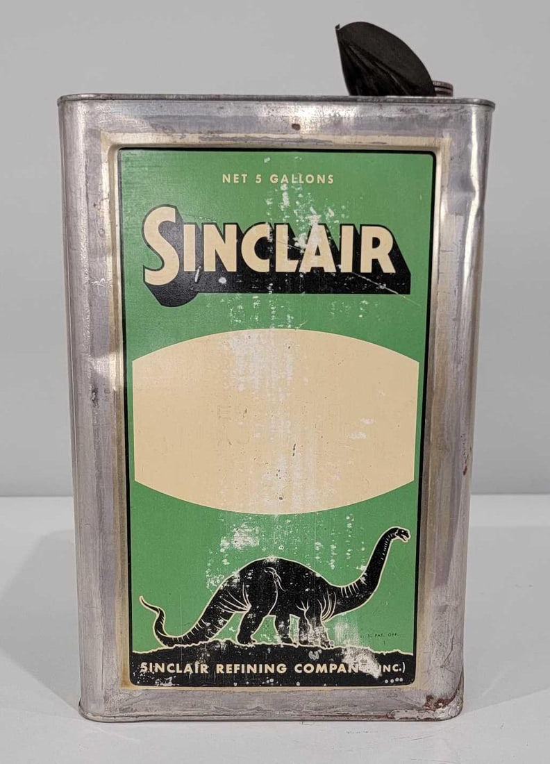 Sinclair w/Dinosaurs Five Gallon Square Metal Can (1 of 5)