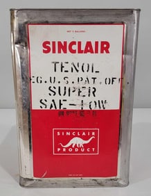 Sinclair Tenol Super w/Logo Five-Gallon Square Metal Can