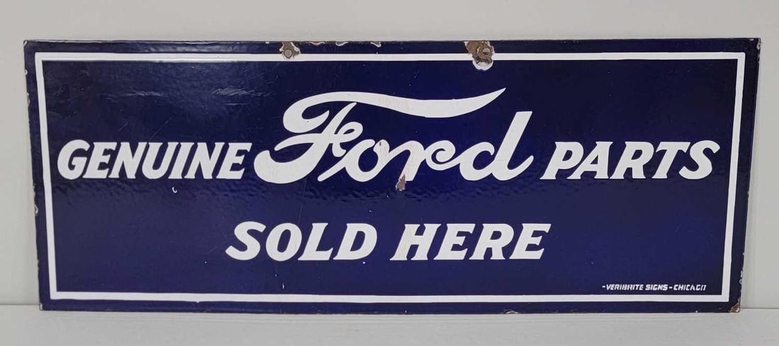 Genuine Ford Parts Sold Here Porcelain Sign (TAC) (1 of 5)
