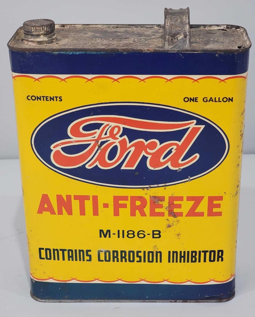 Ford Anti-Freeze One Gallon Flat Metal Can (1 of 3)