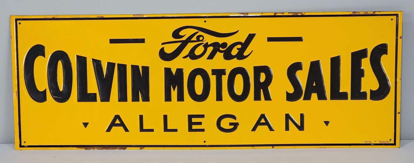 Ford Colvin Motor Sales Allegan Metal Sign (TAC) (1 of 5)