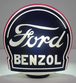 Ford Benzol OPC Milk Glass Globe