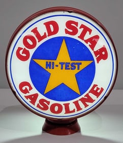 Gold Star Hi-Test Gasoline w/Logo 15" Single Globe Lens (TAC)