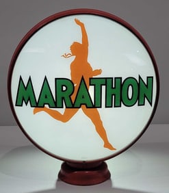 Marathon (gasoline) w/Running Man Logo 15" Single Globe Lens (TAC)