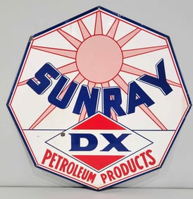 Sunray D-X Petroleum Products Porcelain Sign (white) (TAC)