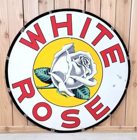 White Rose (gasoline) Porcelain Sign (48)(TAC)