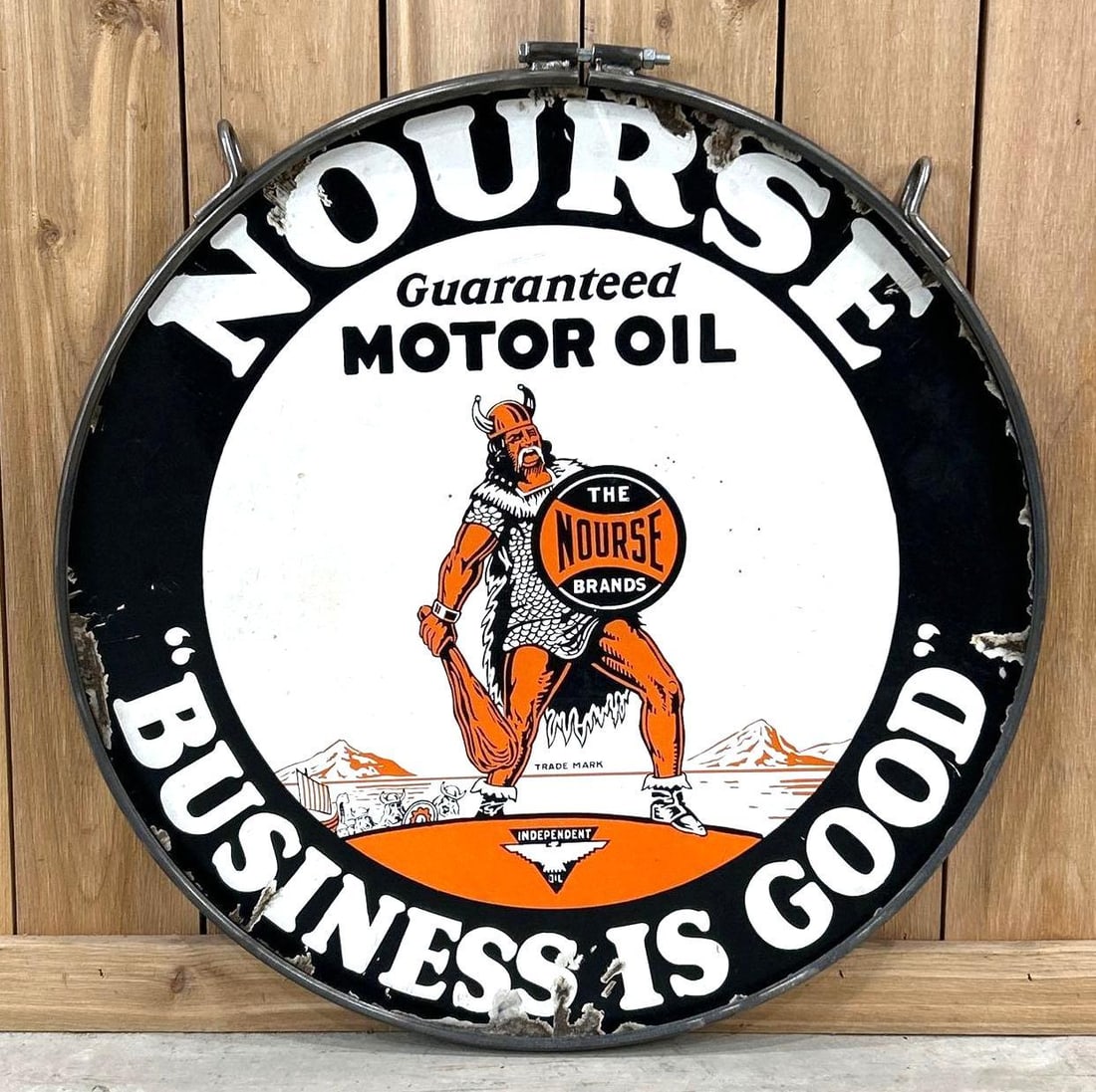 Nourse w/Viking Logo "Business is Good" Porcelain Sign (TAC) (1 of 4)