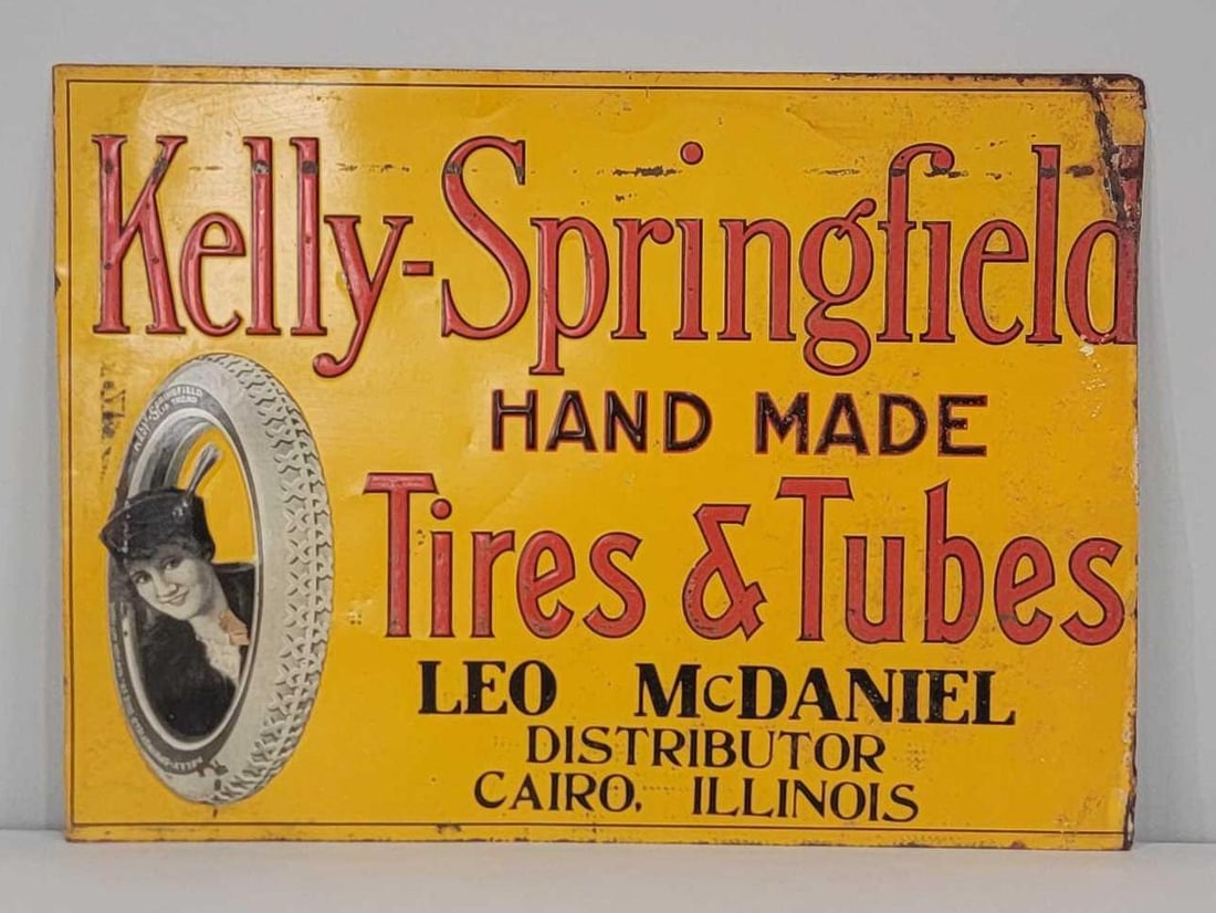Kelly-Springfield Hand Made Tires & Tube w/Alotta Miles Image Metal Sign (TAC) (1 of 5)