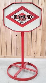 Diamond Motor Oil w/Logo Porcelain Curb Sign (TAC)
