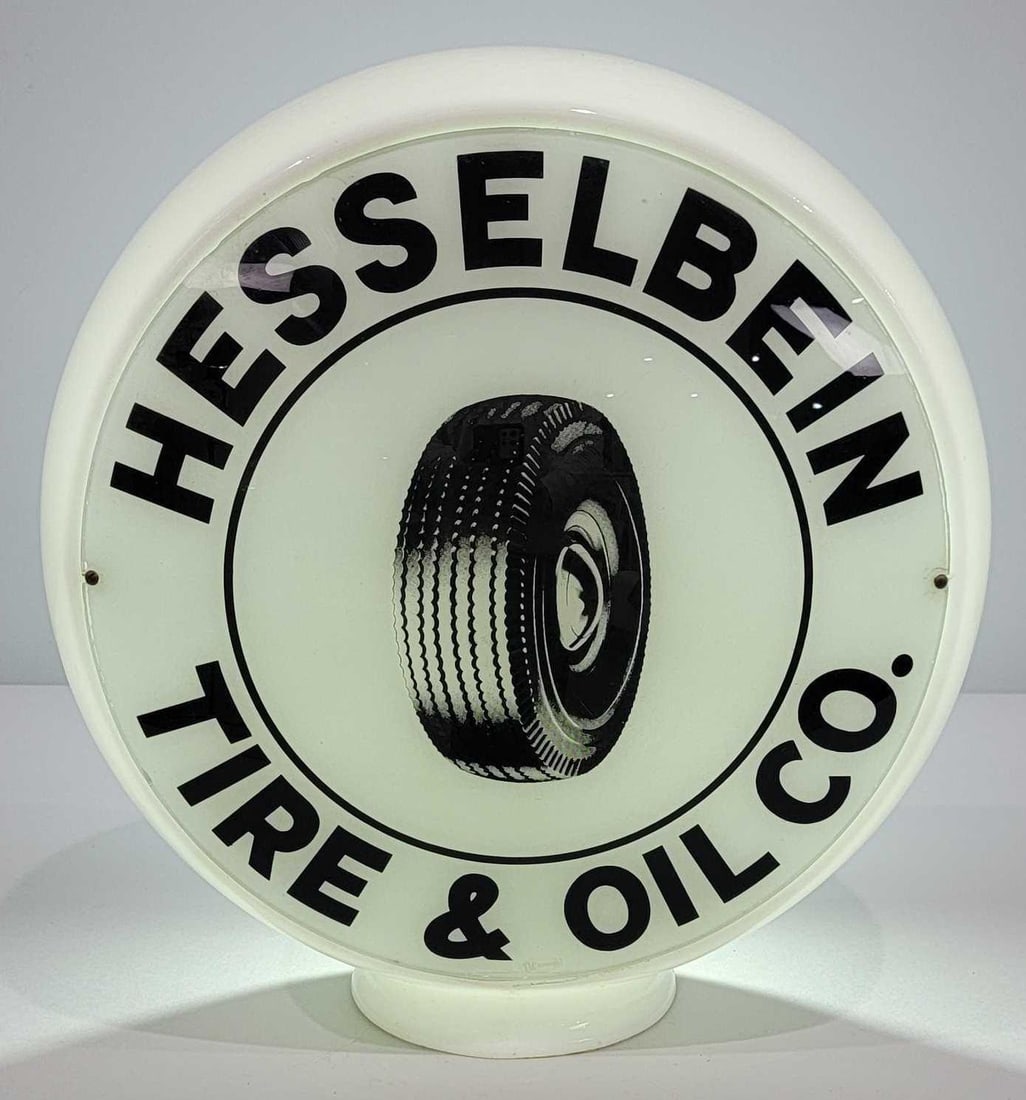 Hesselbein Tire & Oil Co. w/Image 13.5" Single Globe Lens (TAC) (1 of 2)