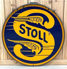 Stoll (gasoline) w/Winged Logo Porcelain Sign (TAC)