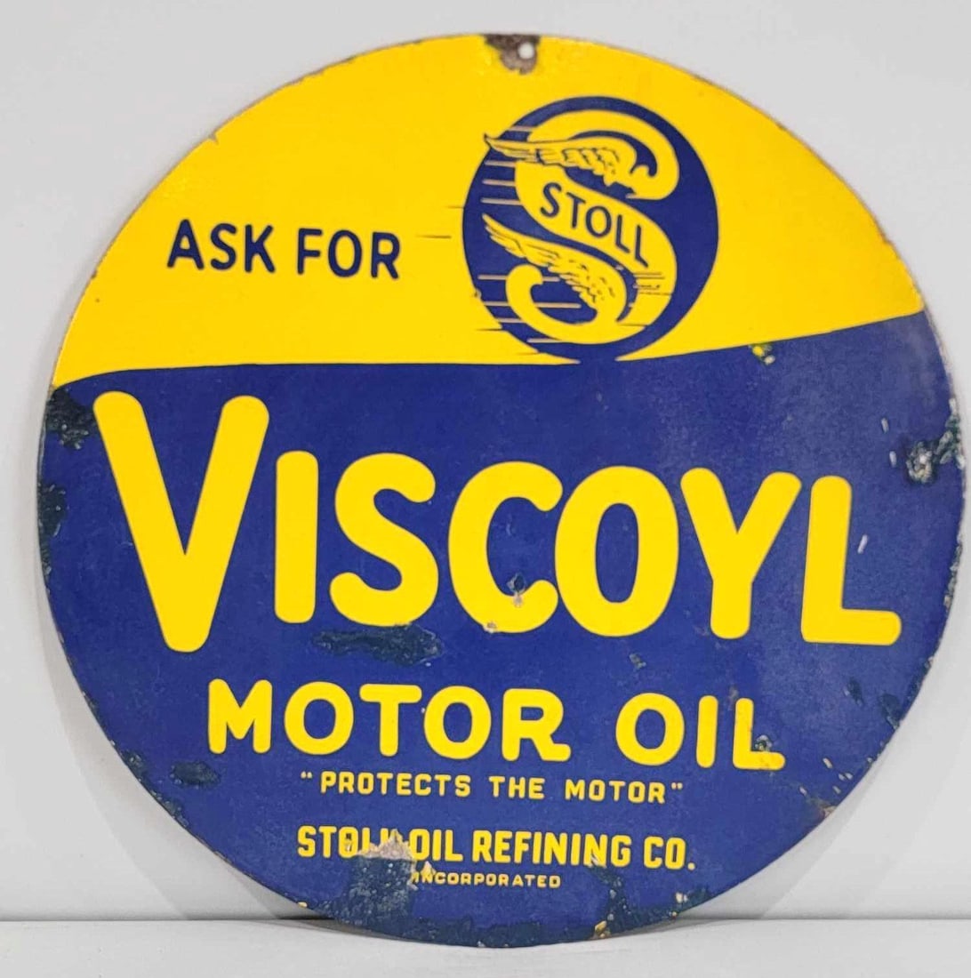 Ask for Stoll Viscoyl Motor Oil w/Logo Porcelain Sign (TAC) (1 of 7)