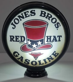 Jones Bros. Red Hat Gasoline w/Logo 15" Single Globe Lens (TAC)