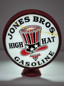 Jones Bros. High Hat Gasoline w/Logo 15" Single Globe Lens (broken)