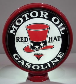 Red Hat Motor Oil Gasoline w/Logo 15" Single Globe Lens (TAC)