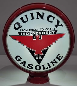 Quincy Gasoline w/Independent Oil Logo 15" Single Globe Lens (TAC)