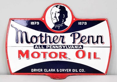 Mother Penn Motor Oil w/Logo Porcelain Lubster Sign (TAC)