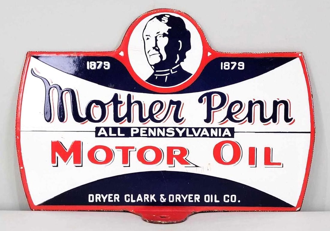Mother Penn Motor Oil w/Logo Porcelain Lubster Sign (TAC) (1 of 7)