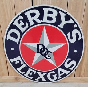 Derby's Flexgas w/Logo Porcelain Sign (TAC)