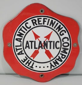 Atlantic Refining Co. Fried Egg Porcelain Pump Sign (TAC)