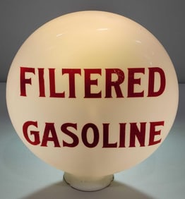 Filtered Gasoline OPE Milk Glass Globe w/4" Base (TAC)