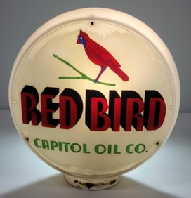 Red Bird Capitol Oil Co. w/Logo 13.5" Single Globe Lens (TAC)