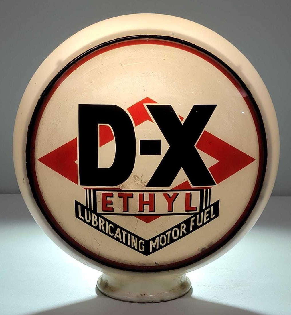 D-X Ethyl Lubricating Motor Fuel 13.5" Globe Lenses (TAC) (1 of 2)