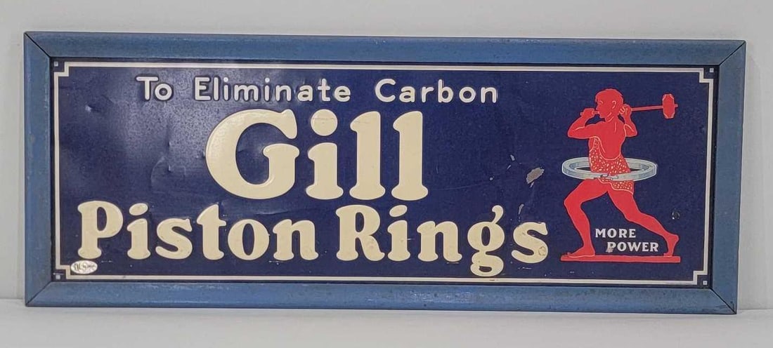 Gill Piston Rings w/Logo Metal Sign (TAC) (1 of 5)